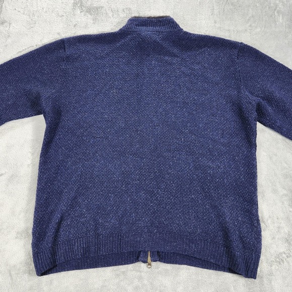 Pendleton Sweater Mens 2XL Blue Full Zip Mock Neck Shetland Wool Knit Cardigan - Picture 3 of 9